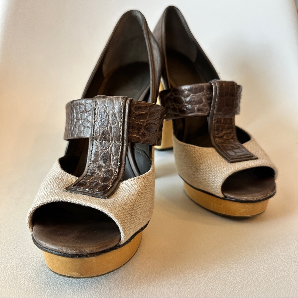 Tory Burch Wooden Platform Heels - Size 7